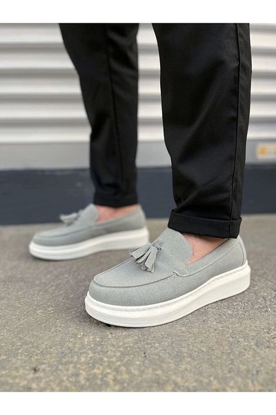 TB Terzi Bey Tb154 Blaze Laceless Tasseled Suede Men's Casual Sports Classic Shoes Sbt - Gray