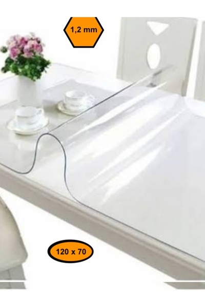 MRT PLASTİK 1,2 mm PVC MASA ÖRTÜSÜ, ŞEFFAF MASA KAPLAMASI, 120x70