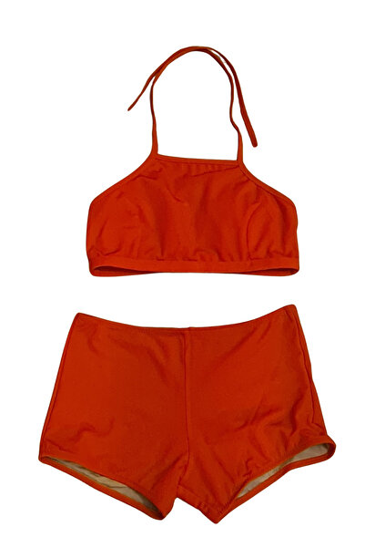 Glowzia طقم بيكيني شورت نسائي باللون البرتقالي