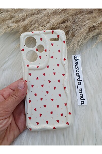 ZB Aksesuarda Moda XİAOMİ REDMİ NOTE 13 PRO PLUS UYUMLU KIRMIZI KALPLER BASKI...