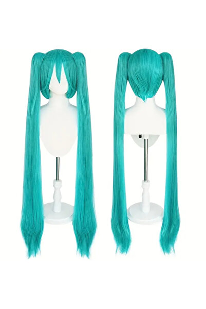 Butic Anime Cosplay Hatsune Miku Peruk Vocaloid Kawaii Turkuaz Sentetik Peruk