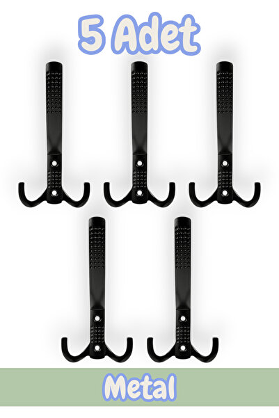 onderhomestore Noktalı Portmanto Vestiyer Duvar Dolap Elbise Askısı Siyah Met...