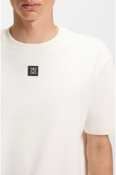 HUGO Erkek Sıfır Yaka Marka Logolu Beyaz1 T-Shirt 50505201-103