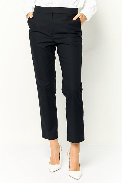 Gant Women Regular Fit Solid Stretchable Straight Pants, Black