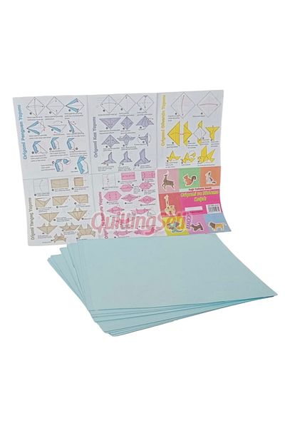 quilling 20cm Origami Paper, 100 Pieces 20cm X 20 cm Light Blue Color Origami Set, 100 Origami Pack