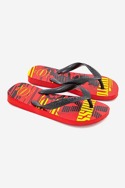 Havaianas Kid Boys Slip On Athletic Slippers, Navy, Ruby Red