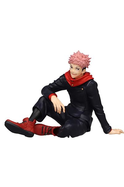 BANDAI no box 8CM Anime Jujutsu Kaisen Figure Itadori Yuji Gojo Satoru Seated Noodle Stopper Model PVC Coll