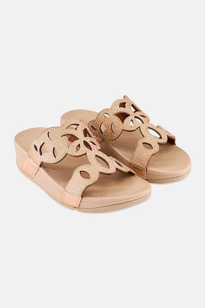 Fitflop Women Slip On Crystal Sandal, Rose Gold
