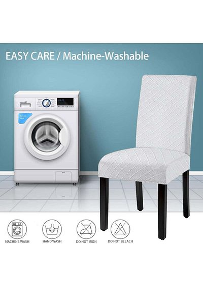 Generic DUNISO 4 Pcs Dining Chair Cover, Polyester Fabric Fit Stretch Chair Slipcover, Removable Washable Ja