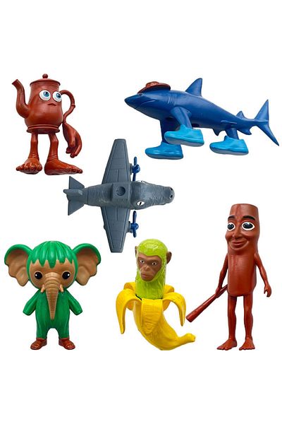 BANDAI 6pcs Italian Brainrot Tung Sahur Figure Toy Tralalero Tralala Figures Bombardino Crocodilo Shimpanzi