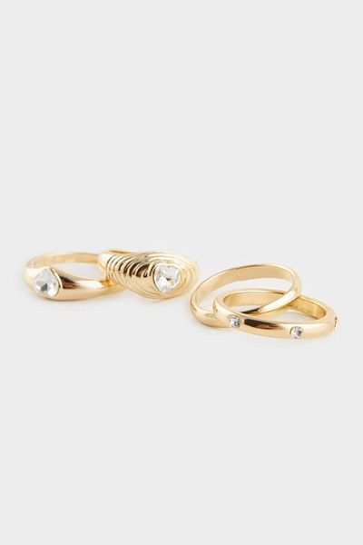 DeFacto Women's 5-Piece Gold Ring F1327Axns