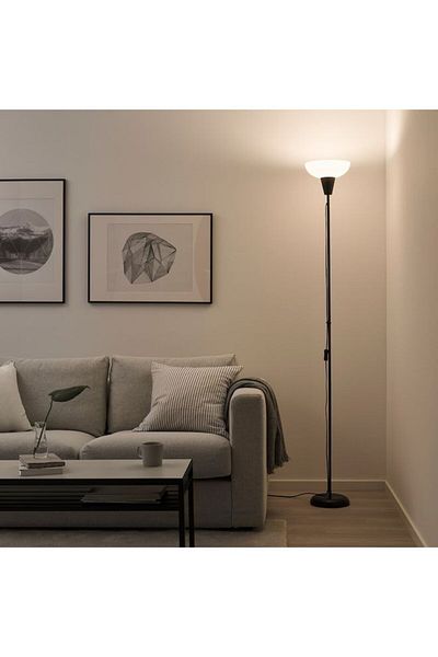 COOYA Floor Uplighter And Reading Lamp 174 cm Black/White