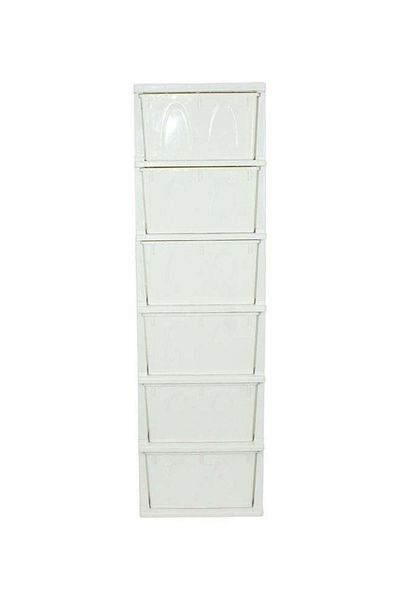 COOYA 6-Drawer Storage Cabinet With Wheels White, with Lockable Casters, Drawers for Files & Supplies