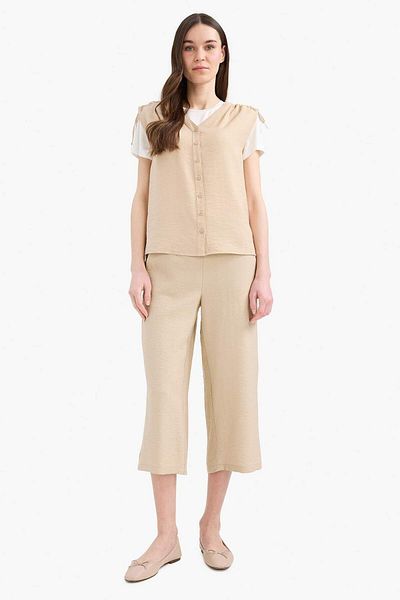 DeFacto Basic Plain Pocket Capri E4390Ax25Sm