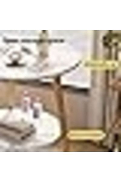 COOYA Circle Side Table,Sturdy and Easy Assembly,Double-deck Round Look Accent Furniture with Wood Frame