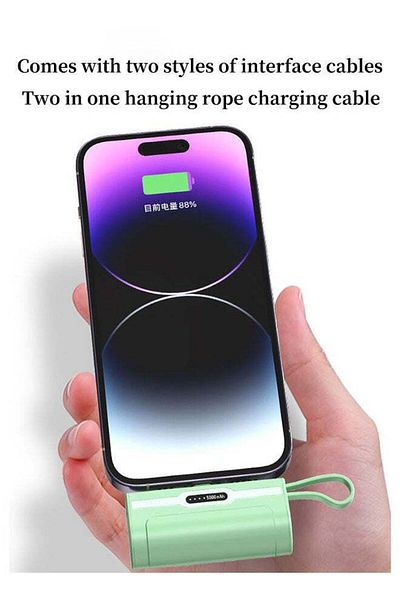 COOYA 5000mah Mini Power Supply,20W Pd Fast Charging Portable Charger Battery Pack.