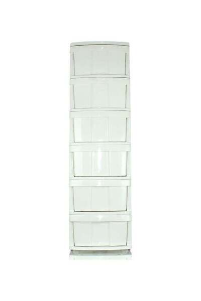 COOYA 6-Drawer Storage Cabinet With Wheels White