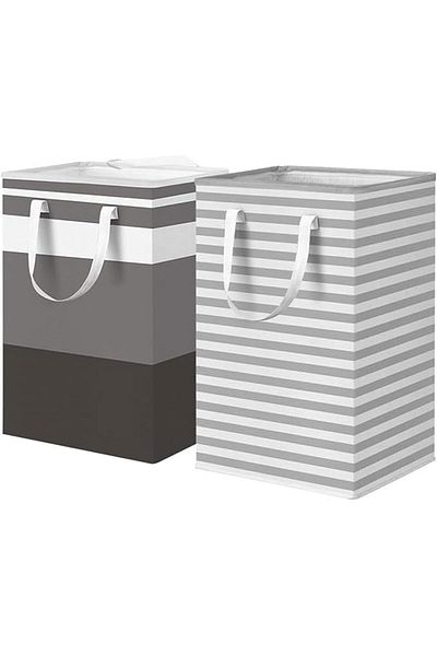 COOYA 2 Pcs Large Collapsible Hamper Laundry Basket for Clothes in Bedroom Bathroom College Dorm,75L