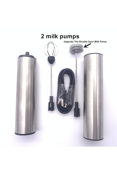 Choice Light Grey Electric Household Small Milk Frother Automatic Double-rod Milk Frother Coffee Stirrer Mi