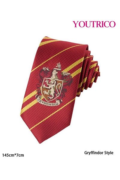 Youtrico Harry Potter Style Vintage Striped Tie – Gryffindor, Slytherin, Ravenclaw, Hufflepuff Style