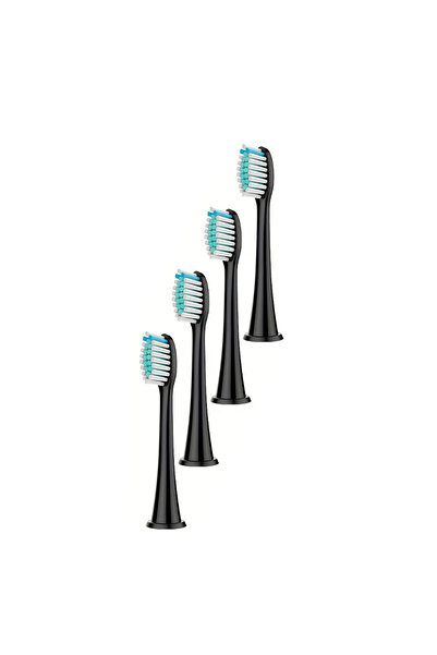 Choice4 رأس فرشاة أسنان كهربائية أسود مكون من 4 قطع، رأس فرشاة أسنان كهربائية...