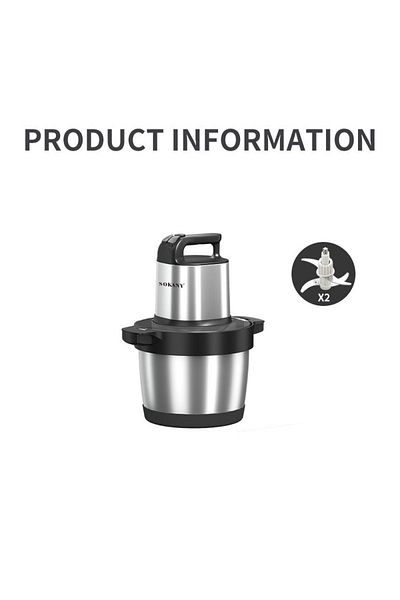 Choice EU Black silver 1500W 6.5L Stainless Steel Kitchen Meat Grinder 3 Gears Powerful Motor 4-Layer Blade