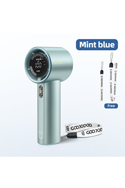 Choice5 GOOJODOQ Mint blue Mini Fan Rechargeable Strong Wind 100 Gear Wind Sp...
