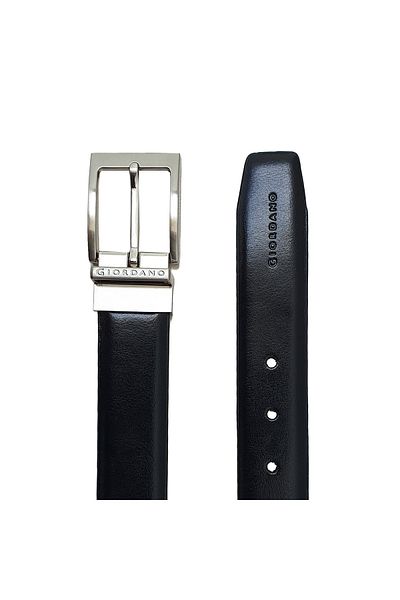 Giordano Men's Reversible Leather Belt - Classic Dual-Tone Style