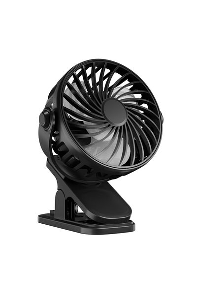 Choice Black Mini Fan Rechargeable Fan 720° Rotating Hanging Clip Fan with Nightlight Portable Office Bedro