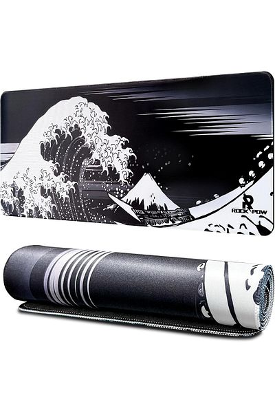 ROCK POW Large Gaming Mouse Pad with Anti-Slip Surface, 800x300x3mm, Thicker Rubber Base Gaming Mous