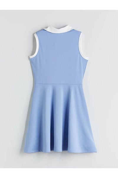 LC Waikiki Lcw Kids Blue Shirt Collar Kuromi Printed Girl's Dress