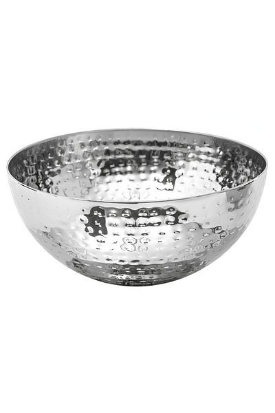 Secret de Gourmet Hammered Stainless Steel Salad Bowl Silver 29cm