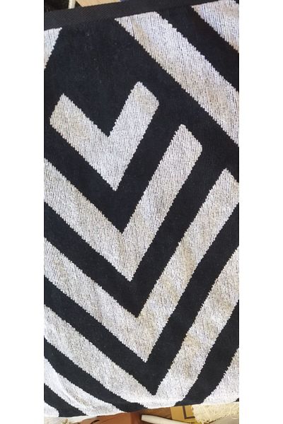 Özdilek Black Gray Velvet Beach Towel 80X160 cm
