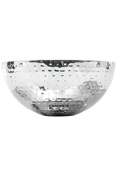 Secret de Gourmet Hammered Stainless Steel Salad Bowl Silver
