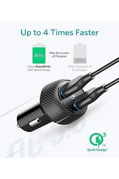 Anker PowerDrive Speed 2 USB Car Charger Quick Charge 3.0Dual USBBlack