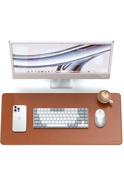Satechi Vegan Leather Desk Mat, Large Mouse Pad Scratch and Water Resistant, Easy to Clean, Desk Pad