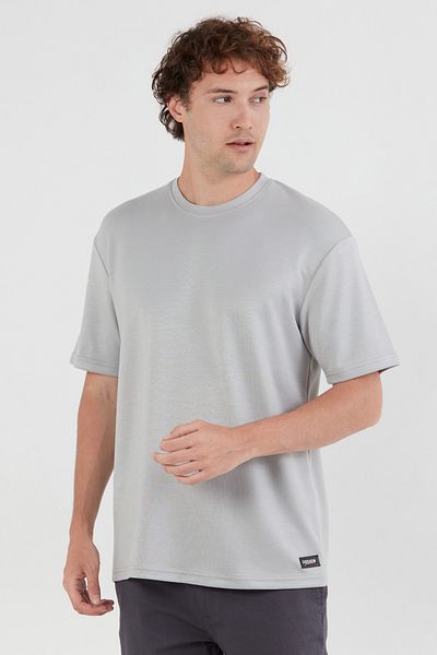 Fulla Moda Βασικό T-Shirt με λαιμόκοψη από βαμβακερό χτενισμένο