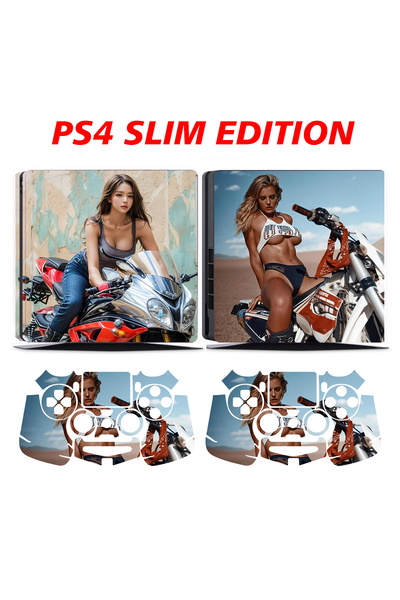 KT Decor Motorcu Kızlar Playstation 4 Full Sticker Kaplama Seti