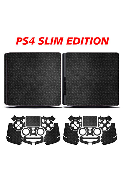 KT Decor Siyah Metal Yüzey Playstation 4 Full Sticker Kaplama Seti