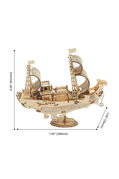 Robotime Japanese Diplomatic Boat - 3D Wooden Puzzle - 91 Pieces