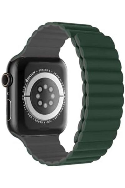 Glassology Smart Watch Band Magnetic Silicone 46 mm Green – Compatible with Apple Watch 42mm/44mm