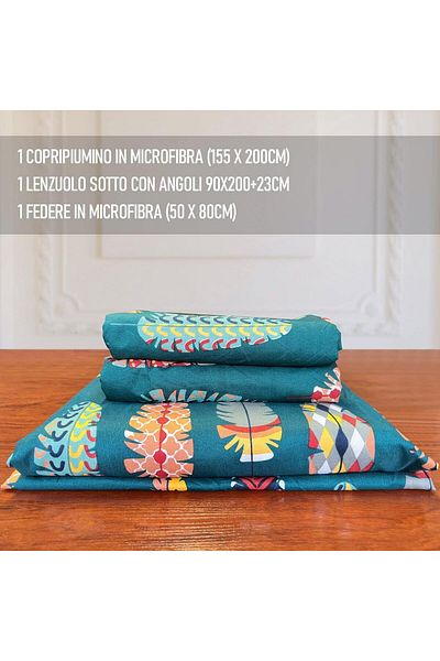 Uvtqssp 3-piece bed linen UVTQSSP, microfiber, multicolor, 155 x 200 cm / 50 x 80 cm / 90 x 200 cm