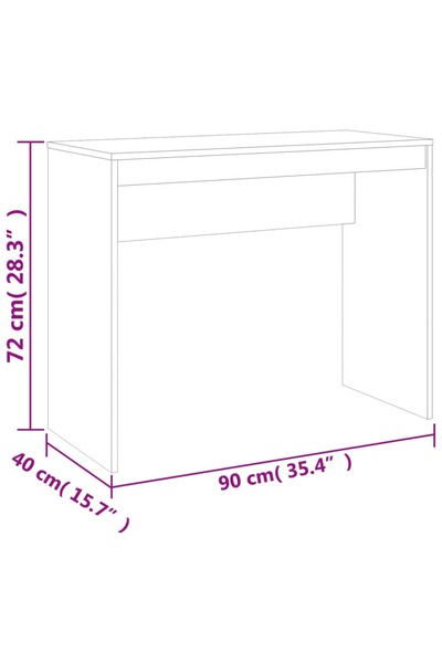 vidaxl Desk Concrete Grey 90x40x72 cm Engineered Wood