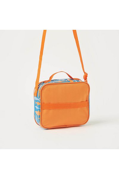 Juniors Shark Print Lunch Bag With Adjustable Strap