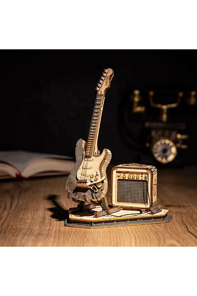 Robotime Electric Guitar - 3D Wooden Puzzle - 140 Pieces