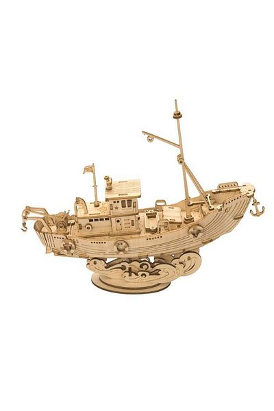 Robotime Vintage Fishing Boat - 3D Wooden Puzzle - 118 Pieces