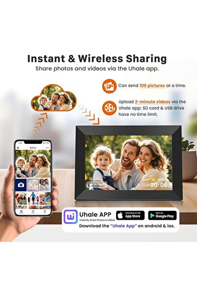 FANGOR 10.1 Inch WiFi Digital Picture Frame 1280x800 HD IPS Touch Screen, Electronic Smart Photo Fra