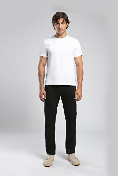 Lee Cooper بنطلون جينز رجالي أسود عالي الخصر ذو قصة عادية وساق مستقيمة من ريكو