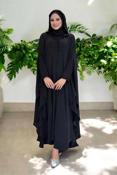Bym Fashion Μανδύα Ayrobin με κουκούλα 70021 Μαύρο
