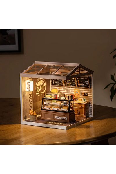 Robotime Golden Wheat Bakery - 3D Plastic Miniature House - 110 Pieces